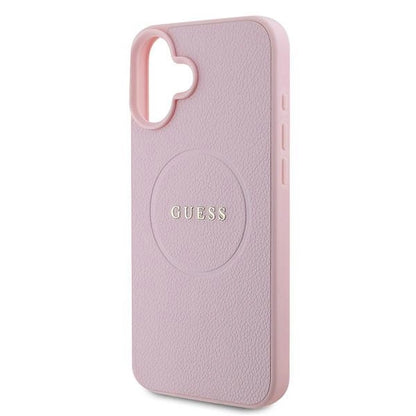 Guess Grained Gold Ring MagSafe iPhone 16 Plus Case - Pink_5