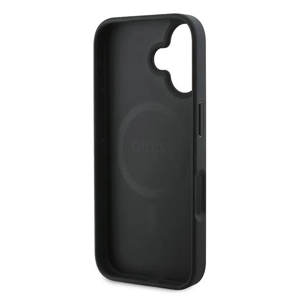 Guess Peony Script MagSafe iPhone 16 Plus Case - Black_6