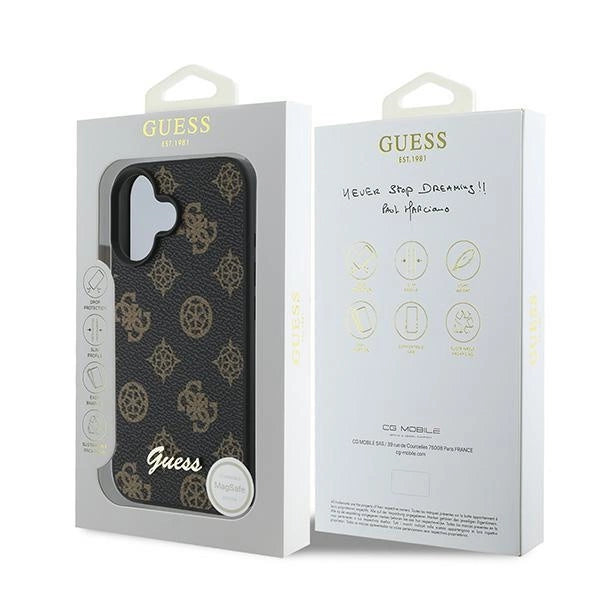 Guess Peony Script MagSafe iPhone 16 Plus Case - Black_7