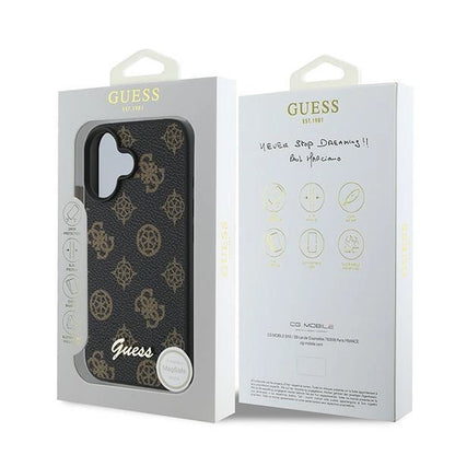 Guess Peony Script MagSafe iPhone 16 Plus Case - Black_7