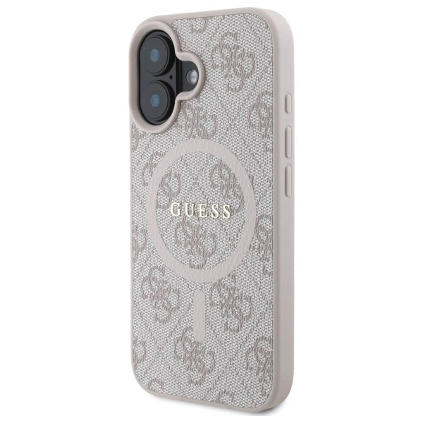 Guess 4G Ring Classic Logo MagSafe iPhone 16 Case - Pink_1
