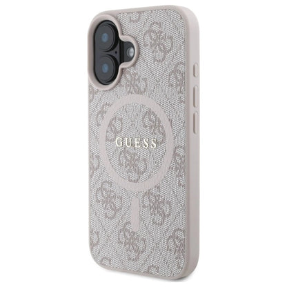 Guess 4G Ring Classic Logo MagSafe iPhone 16 Case - Pink_1