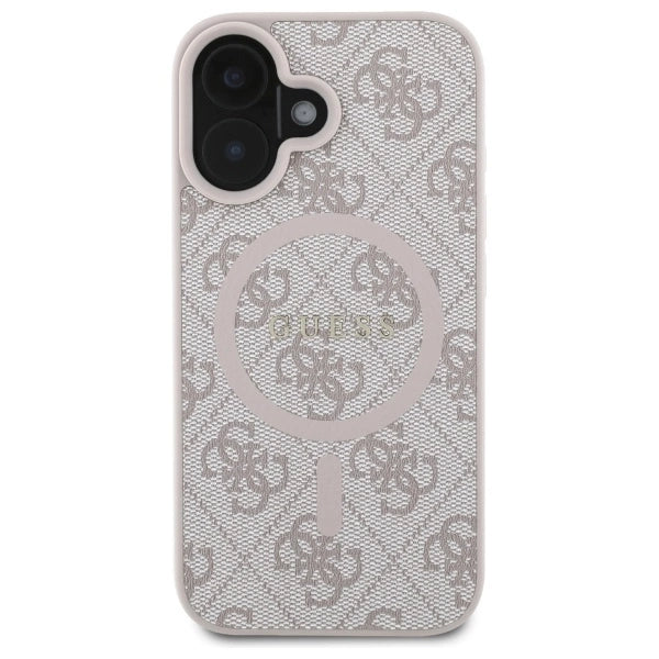 Guess 4G Ring Classic Logo MagSafe iPhone 16 Case - Pink_2