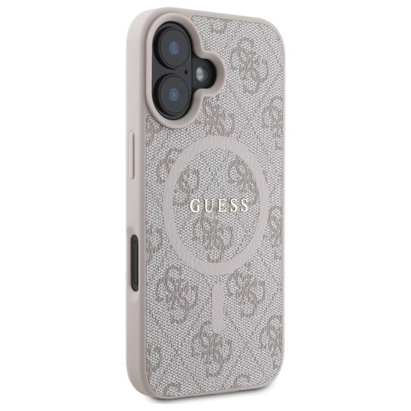 Guess 4G Ring Classic Logo MagSafe iPhone 16 Case - Pink_3