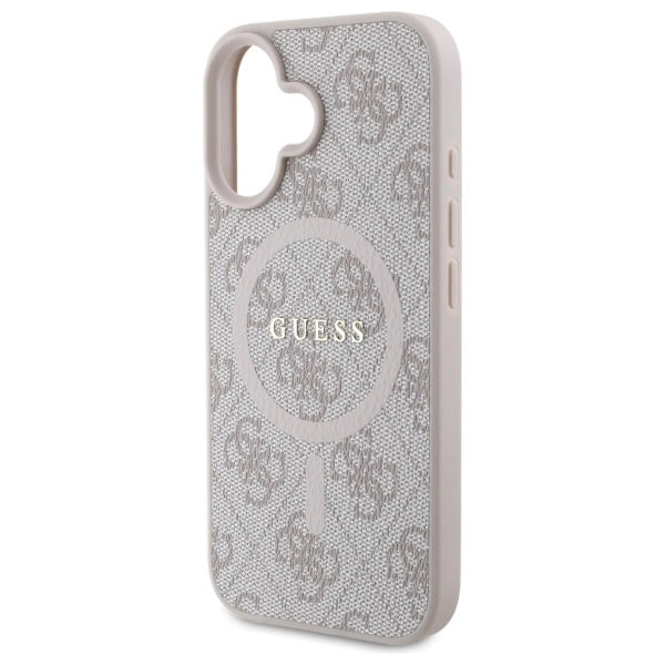 Guess 4G Ring Classic Logo MagSafe iPhone 16 Case - Pink_5