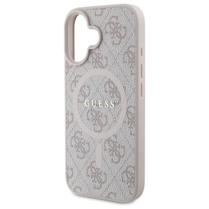 Guess 4G Ring Classic Logo MagSafe iPhone 16 Case - Pink_5
