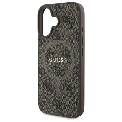 Guess 4G Ring Classic Logo MagSafe iPhone 16 Case - Brown_5