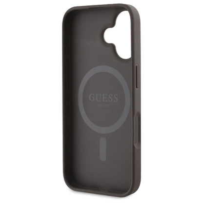 Guess 4G Ring Classic Logo MagSafe iPhone 16 Case - Brown_6