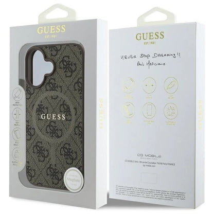 Guess 4G Ring Classic Logo MagSafe iPhone 16 Case - Brown_7
