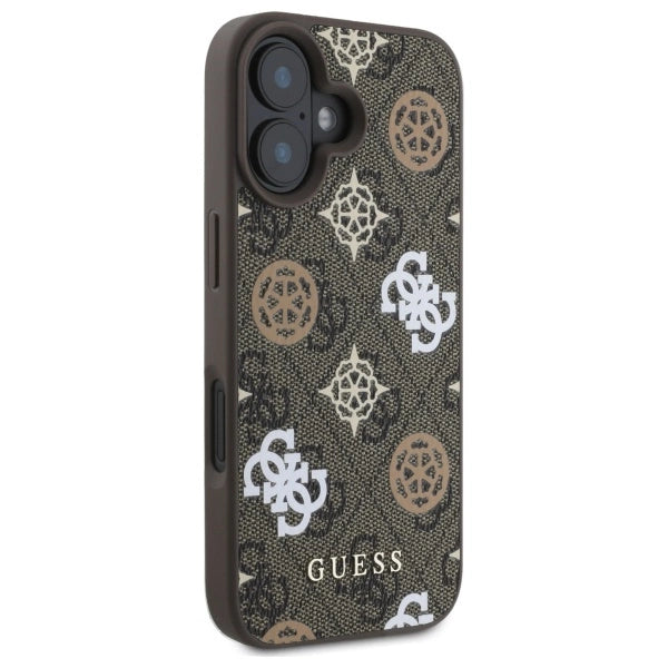 Etui Guess Peony On 4G Background MagSafe na iPhone 16 - brązowe_3