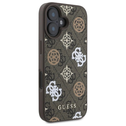Etui Guess Peony On 4G Background MagSafe na iPhone 16 - brązowe_3