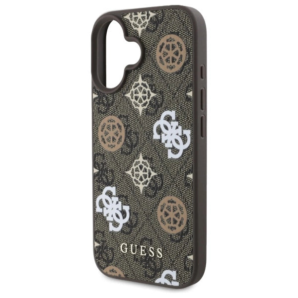 Etui Guess Peony On 4G Background MagSafe na iPhone 16 - brązowe_5