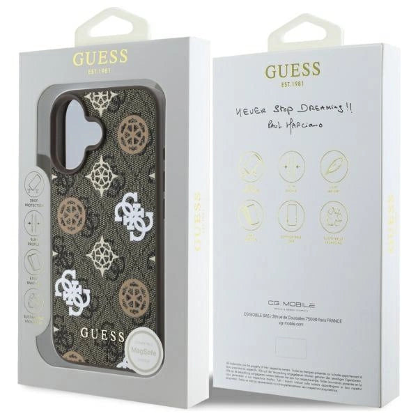 Guess 4G Printed Stripes MagSafe iPhone 16 Case - Brown_7