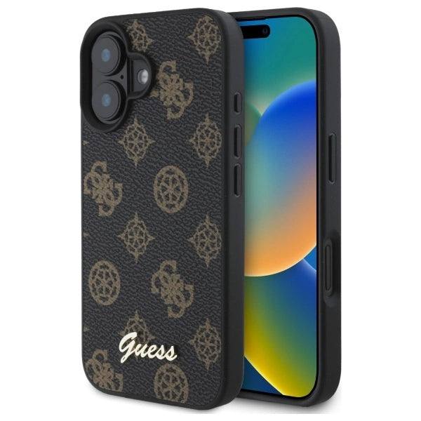Guess Peony Script MagSafe iPhone 16 Case - Black_0