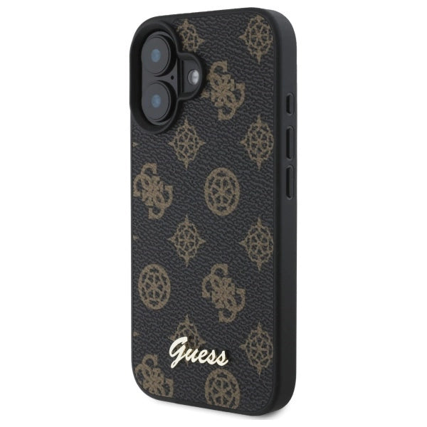 Guess Peony Script MagSafe iPhone 16 Case - Black_1