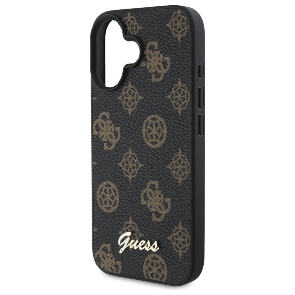 Guess Peony Script MagSafe iPhone 16 Case - Black_5