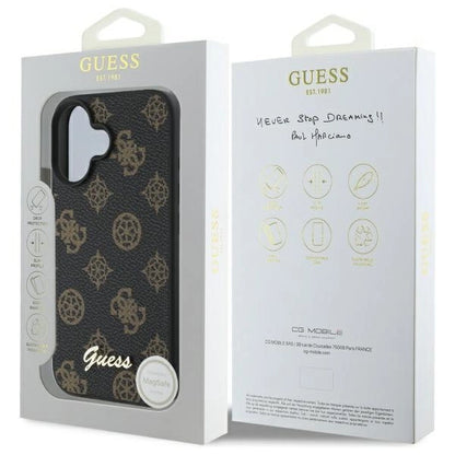 Guess Peony Script MagSafe iPhone 16 Case - Black_7