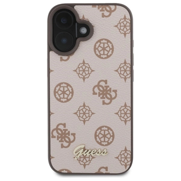Guess Peony Script MagSafe iPhone 16 Case - Brown_2