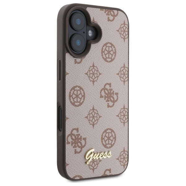 Guess Peony Script MagSafe iPhone 16 Case - Brown_3
