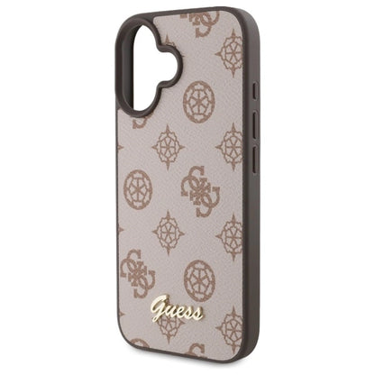 Guess Peony Script MagSafe iPhone 16 Case - Brown_5