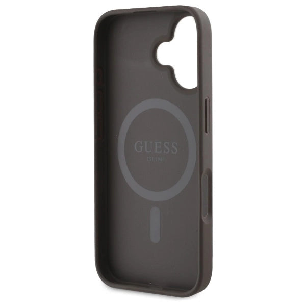 Guess Peony Script MagSafe iPhone 16 Case - Brown_6