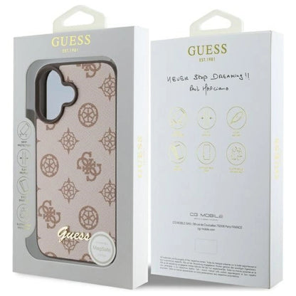 Guess Peony Script MagSafe iPhone 16 Case - Brown_7