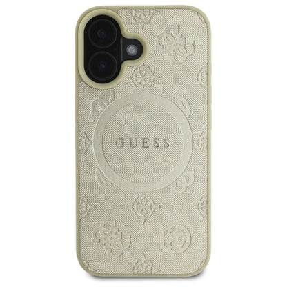 Etui Guess Saffiano Peony Classic Logo MagSafe na iPhone 16 - złote_2