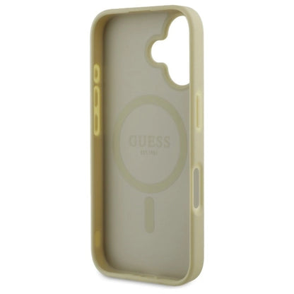 Etui Guess Saffiano Peony Classic Logo MagSafe na iPhone 16 - złote_6