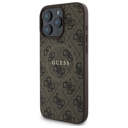 Guess 4G Ring Classic Logo MagSafe Case for iPhone 16 Pro Max - Brown_1