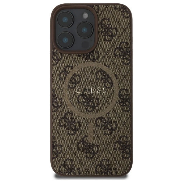 Guess 4G Ring Classic Logo MagSafe Case for iPhone 16 Pro Max - Brown_2
