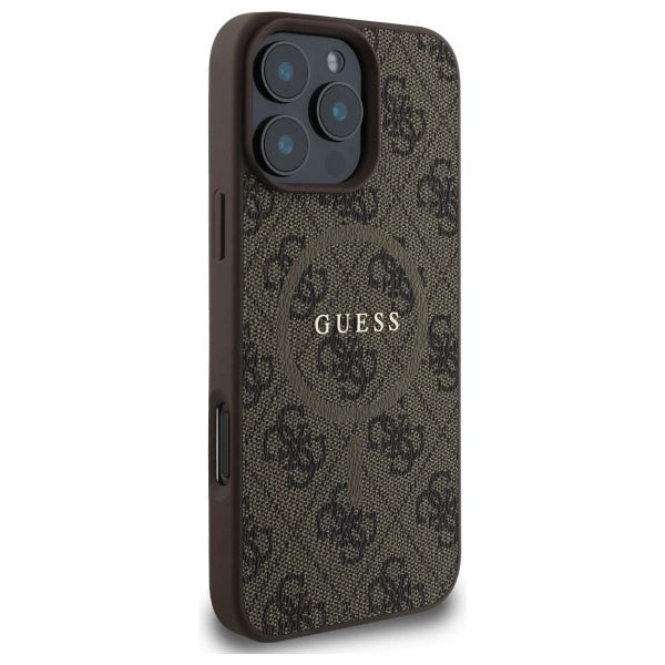 Guess 4G Ring Classic Logo MagSafe Case for iPhone 16 Pro Max - Brown_3
