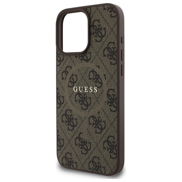 Guess 4G Ring Classic Logo MagSafe Case for iPhone 16 Pro Max - Brown_5