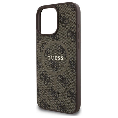 Guess 4G Ring Classic Logo MagSafe Case for iPhone 16 Pro Max - Brown_5