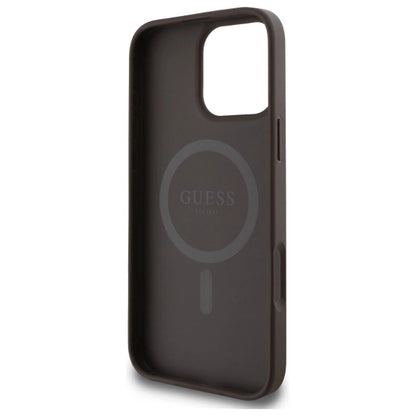 Guess 4G Ring Classic Logo MagSafe Case for iPhone 16 Pro Max - Brown_6