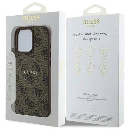 Guess 4G Ring Classic Logo MagSafe Case for iPhone 16 Pro Max - Brown_7