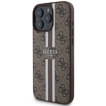 Guess 4G Printed Stripes MagSafe Case for iPhone 16 Pro Max - Brown_1
