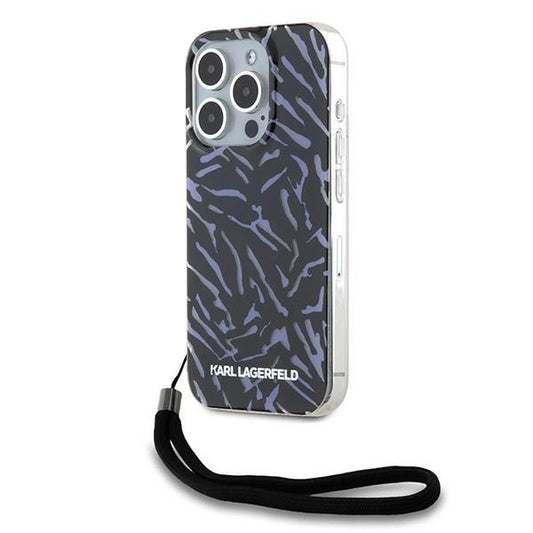 Karl Lagerfeld Zebra With Cord iPhone 15 Pro Max Case - Purple_0