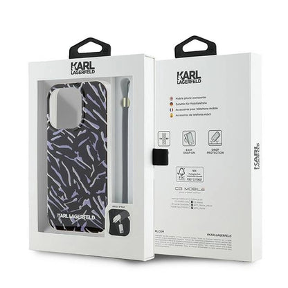 Karl Lagerfeld Zebra With Cord iPhone 15 Pro Max Case - Purple_6