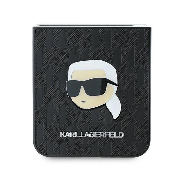 Karl Lagerfeld Saffiano Monogram Case for Samsung Galaxy Z Flip 6 - Black_4