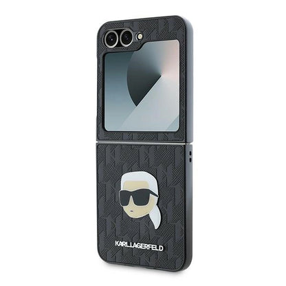 Karl Lagerfeld Saffiano Monogram Case for Samsung Galaxy Z Flip 6 - Black_5