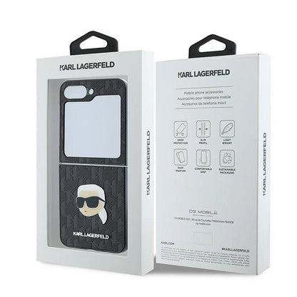 Karl Lagerfeld Saffiano Monogram Case for Samsung Galaxy Z Flip 6 - Black_7