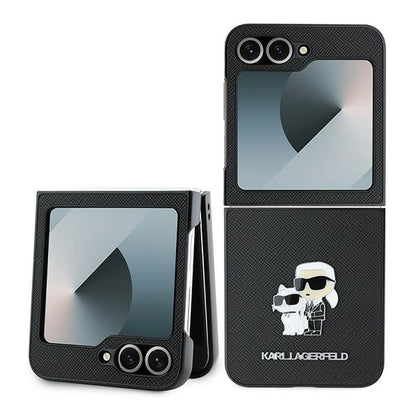 Karl Lagerfeld Saffiano Metal Pin Case for Samsung Galaxy Z Flip 6 - Black_0