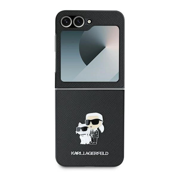 Karl Lagerfeld Saffiano Metal Pin Case for Samsung Galaxy Z Flip 6 - Black_1