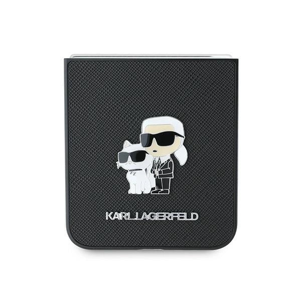 Karl Lagerfeld Saffiano Metal Pin Case for Samsung Galaxy Z Flip 6 - Black_4