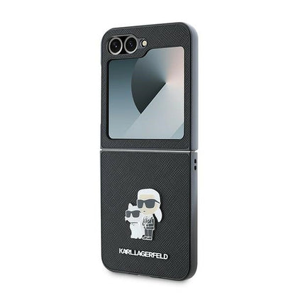Karl Lagerfeld Saffiano Metal Pin Case for Samsung Galaxy Z Flip 6 - Black_5