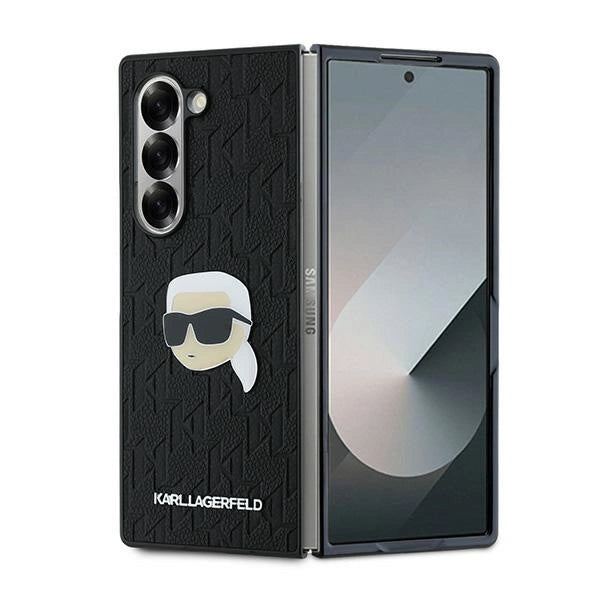 Karl Lagerfeld Saffiano Monogram Head Pin Case for Samsung Galaxy Z Fold 6 - Black_0