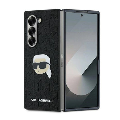 Karl Lagerfeld Saffiano Monogram Head Pin Case for Samsung Galaxy Z Fold 6 - Black_0