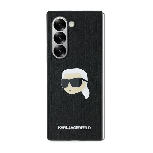 Karl Lagerfeld Saffiano Monogram Head Pin Case for Samsung Galaxy Z Fold 6 - Black_1
