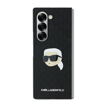 Karl Lagerfeld Saffiano Monogram Head Pin Case for Samsung Galaxy Z Fold 6 - Black_1