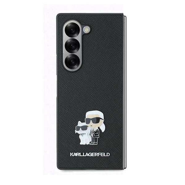 Karl Lagerfeld Saffiano Metal Pin Case for Samsung Galaxy Z Fold 6 - Black_1
